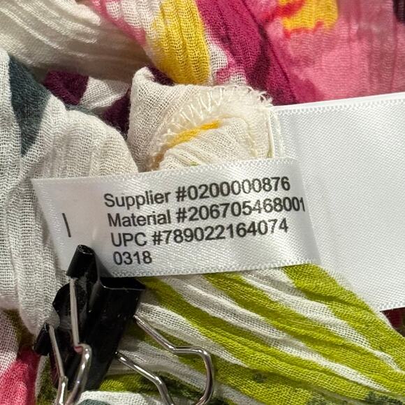 Chaps Top 3/4 Sleeve Floral Gauze Sheer Boho Cottage Beach Vacation Button XXL - Picture 5 of 6